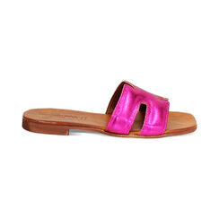 Sandalias planas color fucsia en piel, Primadonna, 237239350PEFUCS035, 001 preview