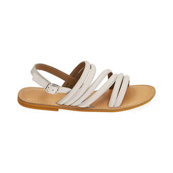 Sandali bianchi in pelle, Primadonna, 216702071PEBIAN039, 001 preview