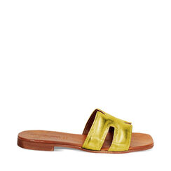 Sandales plates jaunes en cuir, Primadonna, 237239350PEGIAL035, 001a