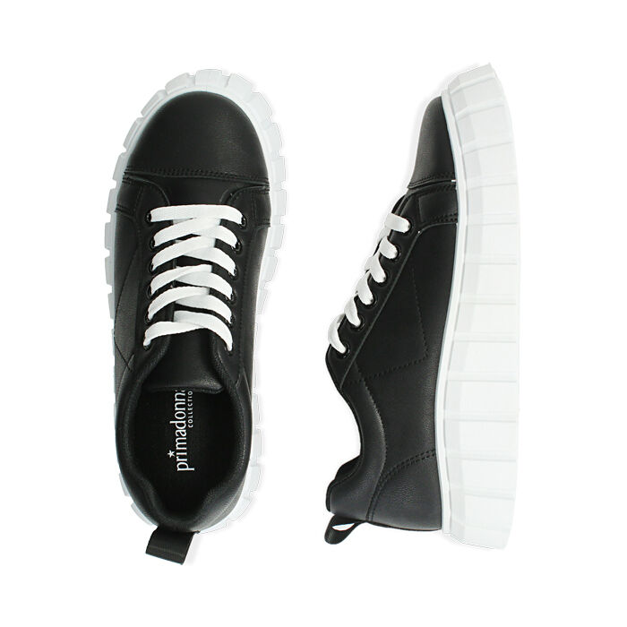 solamente Elemental Deflector Sneakers para mujer negros, cuña 3,5 cm | Primadonna Collection