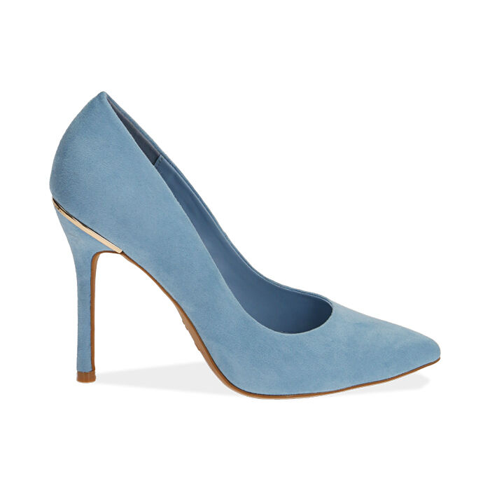 Escarpins bleu ciel en microfibre talon 11 cm Primadonna Collection