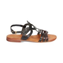 Sandalias bajas negras en vaca, Primadonna, 237204966VANERO035, 001 preview