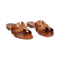 Sandali bassi cognac-rossi in vacchetta, Primadonna, 237204955VACORO035, 002 preview