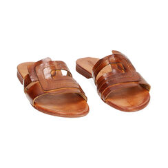 Sandalias planas coñac en cuero vacuno, Primadonna, 237204965VACOGN035, 002 preview