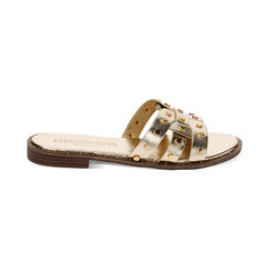 Sandalias planas doradas en laminado, Primadonna, 234922832LMOROG035, 001 preview