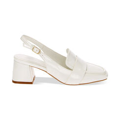 Mocasines slingback blancos en naplak, Primadonna, 234981328NPBIAN035, 001 preview