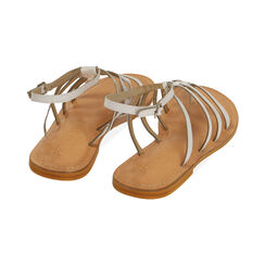 Sandali flat in pelle bianca, Primadonna, 216702037PEBIAN035, 003 preview