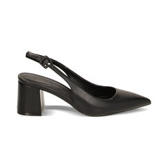 Décolleté slingback nere, tacco 6 cm, Primadonna, 232121506EPNERO038, 001 preview