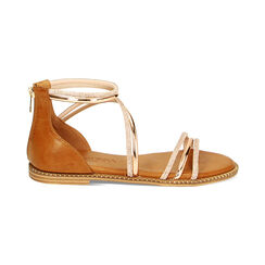 Sandalias planas rosa-dorado espejo con piedras, Primadonna, 234965520SRRAOR035, 001 preview