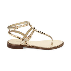 Sandalias planas doradas en laminado, Primadonna, 234922819LMOROG035, 001 preview