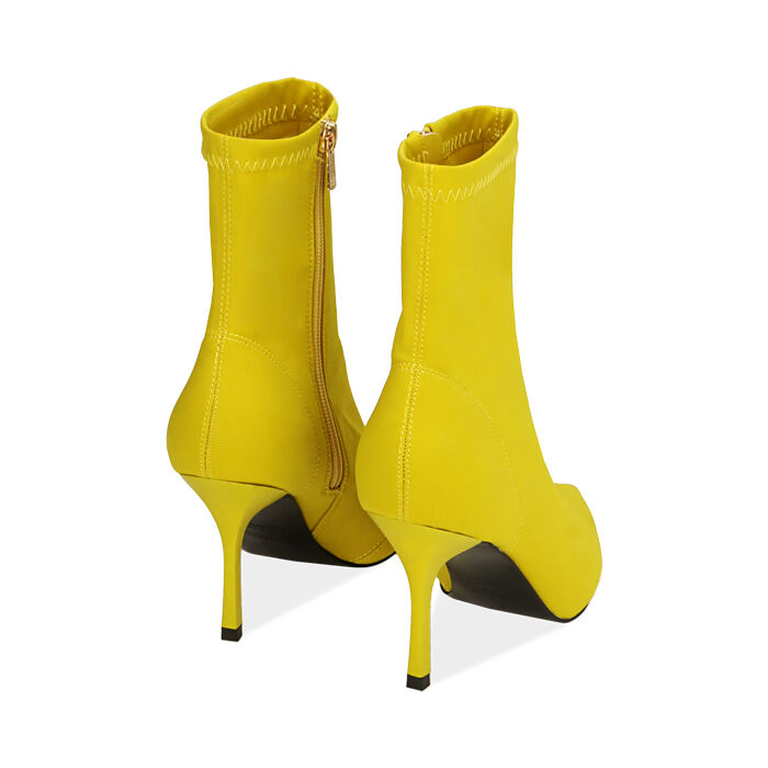 salchicha Joya Colgar Botines de licra para mujer de color amarillo, tacón 8,5 cm | Colección  Primadonna Collection