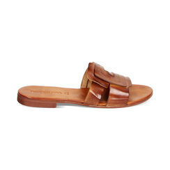 Sandalias planas coñac en cuero vacuno, Primadonna, 237204965VACOGN035, 001 preview