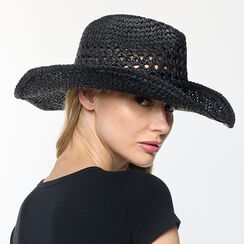 Cappello nero in paglia, Primadonna, 23B431120PGNEROUNI, 002 preview