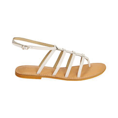 Sandali flat in pelle bianca, Primadonna, 216702037PEBIAN035, 001 preview