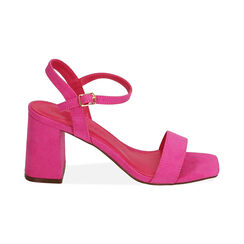 Sandales fuchsia en microfibre, talon 7 cm , Primadonna, 194946332MFFUCS036, 001 preview