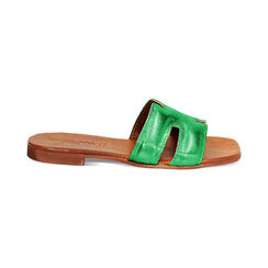 Sandalias bajas verdes de piel, Primadonna, 237239350PEVERD037, 001 preview