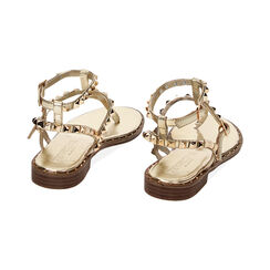 Sandalias planas doradas en laminado, Primadonna, 234922819LMOROG035, 003 preview