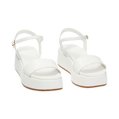 Zeppe bianche, platform 5 cm, Primadonna, 234960228EPBIAN035, 002 preview