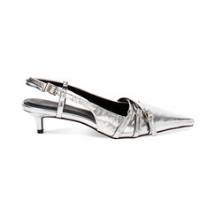 Décolleté slingback argento, tacco 4,5 cm, Primadonna, 244945802LMARGE035, 001 preview