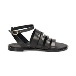 Sandalo nero in pelle con braccialetto, Primadonna, 23S902221PENERO035, 001 preview