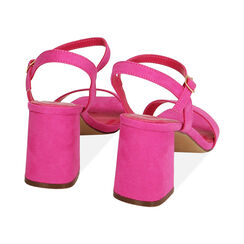 Sandalias fucsia en microfibra, tacón 7 cm , Primadonna, 194946332MFFUCS036, 003 preview