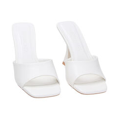 Mules Open Toe bianche, tacco 9,5 cm, Primadonna, 234925607EPBIAN037, 002 preview