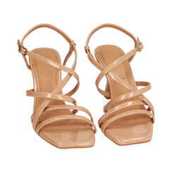 Sandali nude in vernice, tacco 7,5 cm, Primadonna, 212164801VENUDE036, 002 preview