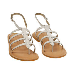 Sandali flat in pelle bianca, Primadonna, 216702037PEBIAN035, 002 preview