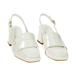 Mocasines slingback blancos en naplak, Primadonna, 234981328NPBIAN035, 002 preview