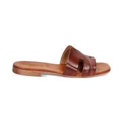 Sandales plates cognac en cuir de vachette, Primadonna, 237239356VACOGN036, 001 preview