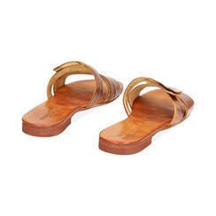 Sandalias planas coñac en cuero vacuno, Primadonna, 237204965VACOGN035, 003 preview