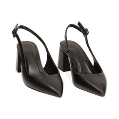 Décolleté slingback nere, tacco 6 cm, Primadonna, 232121506EPNERO038, 002 preview