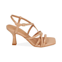 Sandali nude in vernice, tacco 7,5 cm, Primadonna, 212164801VENUDE036, 001 preview