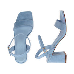 Sandales bleu ciel en microfibre, talon 7 cm , Primadonna, 194946332MFCELE036, 003 preview