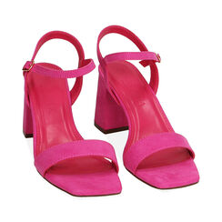 Sandalias fucsia en microfibra, tacón 7 cm , Primadonna, 194946332MFFUCS036, 002 preview