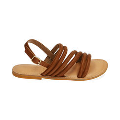 Sandali cognac in pelle, Primadonna, 216702071PECOGN035, 001 preview