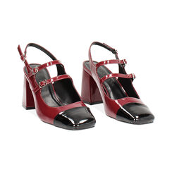 Décolleté slingback bordeaux, tacco 8 cm, Primadonna, 244941912NPBORD035, 002 preview