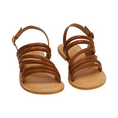 Sandali cognac in pelle, Primadonna, 216702071PECOGN037, 002 preview