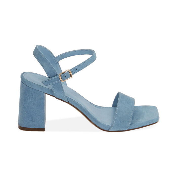 Sandales bleu ciel en microfibre talon 7 cm Primadonna Collection