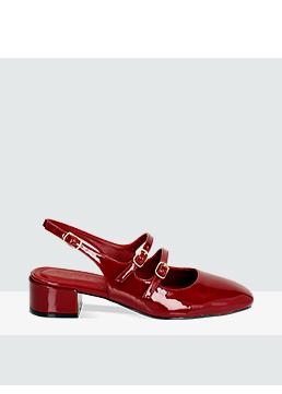 Décolleté slingback cherry, tacco 4 cm