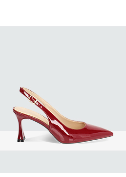 Décolleté slingback donna cherry, tacco 7,5 cm