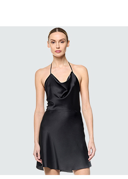 Vestido negro de tela