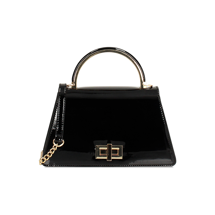 Mini sac femme noir en vernis