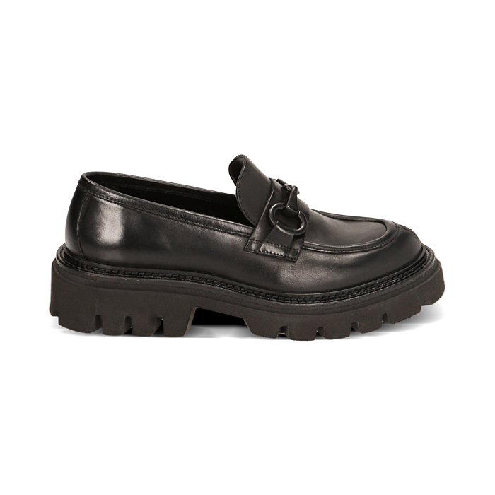 WOMEN SHOES MOCASSINS LEATHER NERO