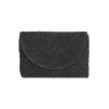 Clutch de playa negro en paja