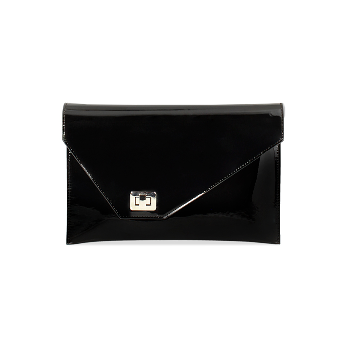 Pochette femme noire en vernis