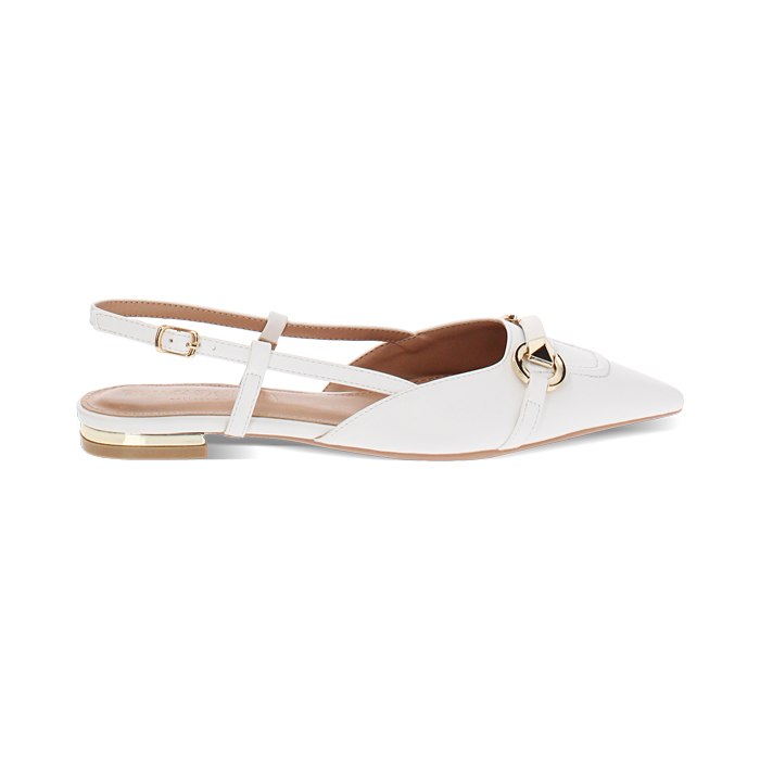 Bailarinas slingback de mujer blancas en punta