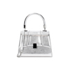 Mini bag donna argento in laminato a trapezio