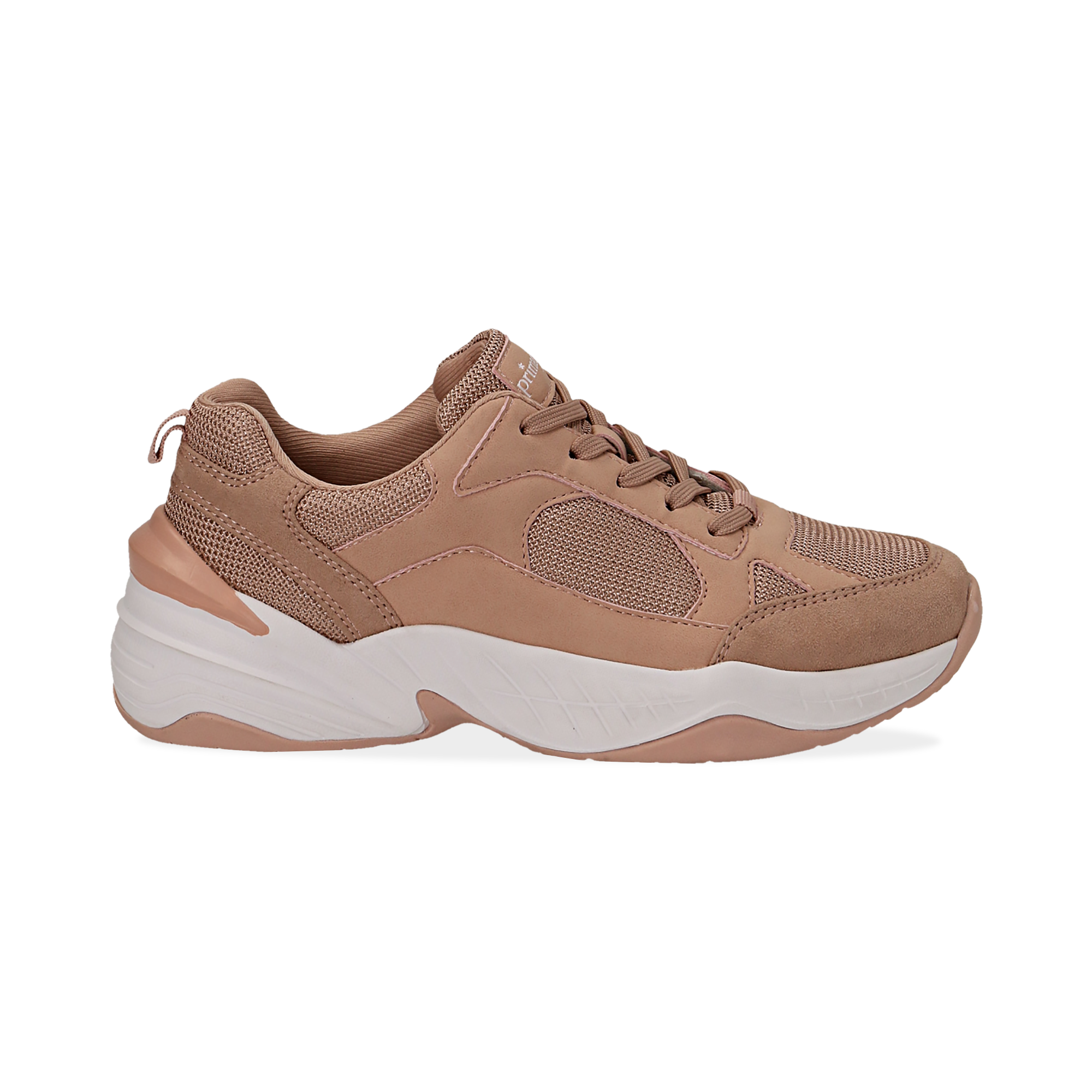 Dad Shoes Nude In Mircofibra Zeppa 4 50 Cm Primadonna Collection