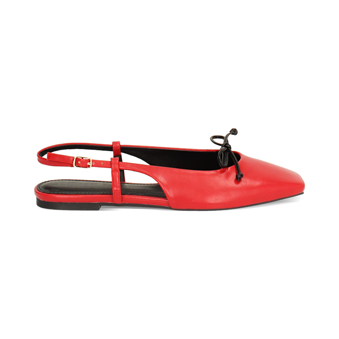 Zapatos planos slingback para mujer rojos simples